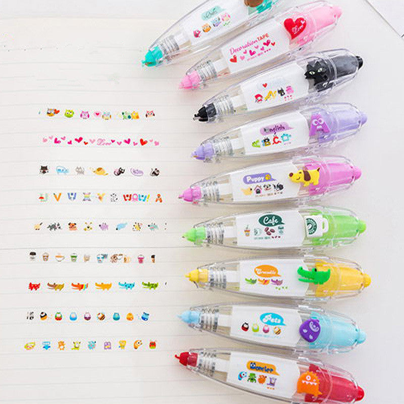 Kawaii Animals Cat Dog Owl Press Type Decorative Correction Tape Diary Stationery School Supply