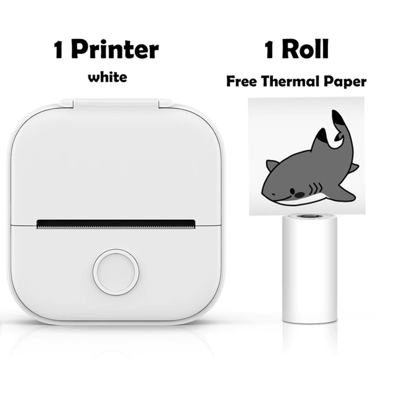 T02 Mini Portable Wireless Thermal Pocket Printer Self-Adhesive Stickers Use for Dry