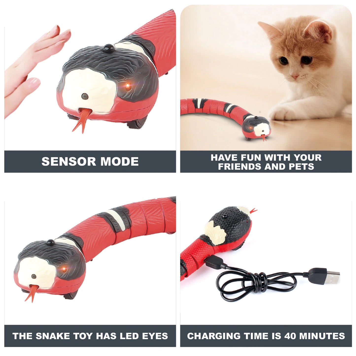  Cat Toys Automatic Toys for Cats USB Charging Accessories Kitten Toys for Pet Dogs Game Play Toy