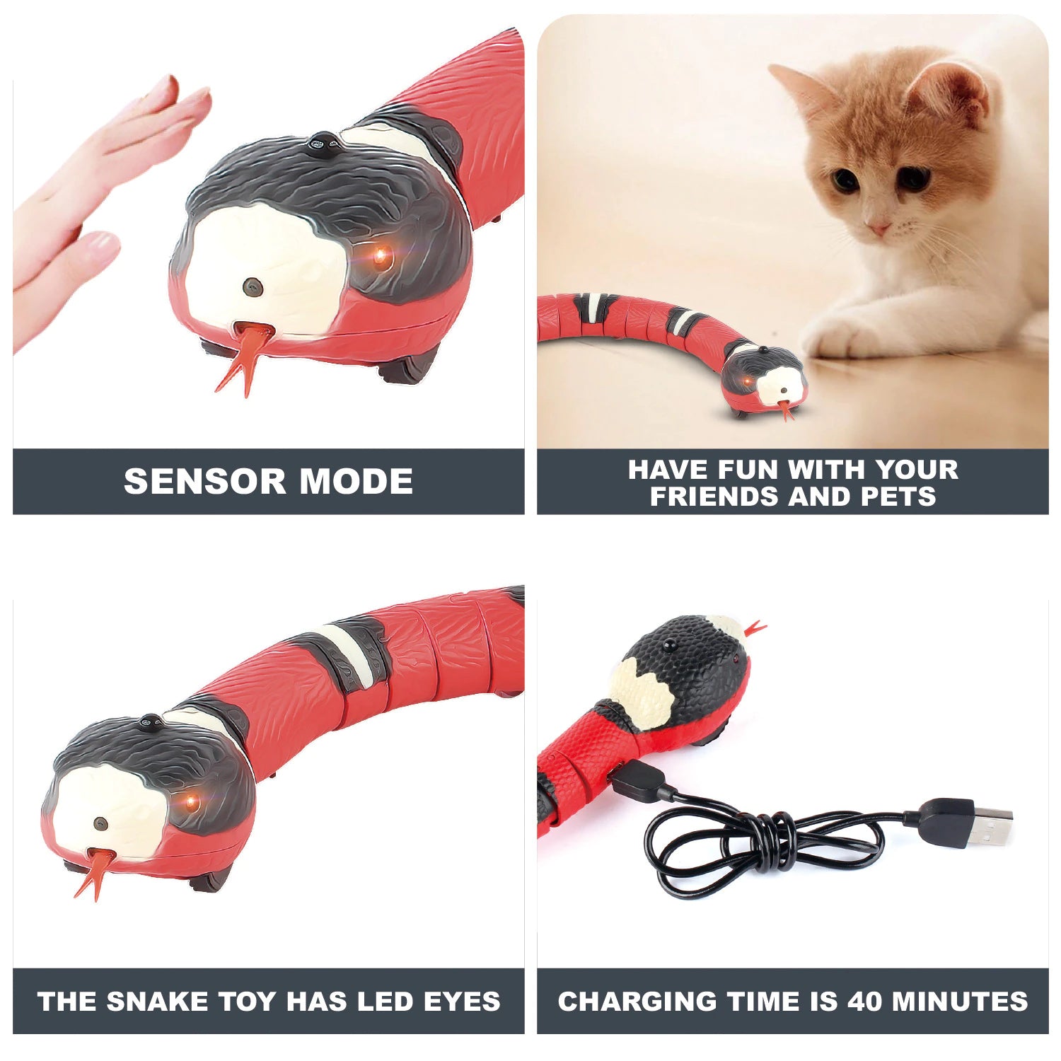  Cat Toys Automatic Toys for Cats USB Charging Accessories Kitten Toys for Pet Dogs Game Play Toy