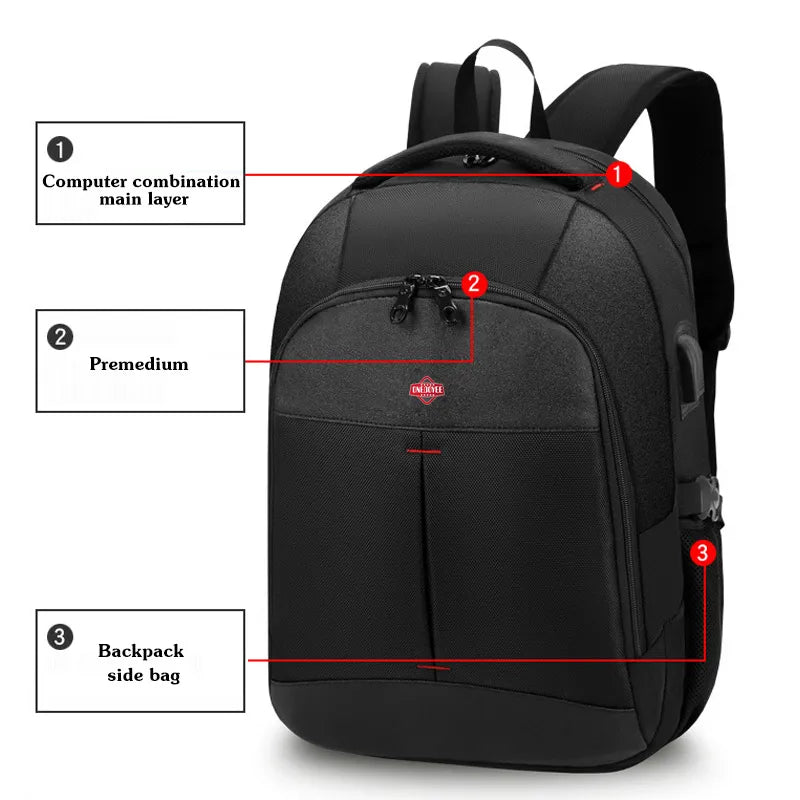 Antitheft waterproof travel Business Backpack USB Charging 