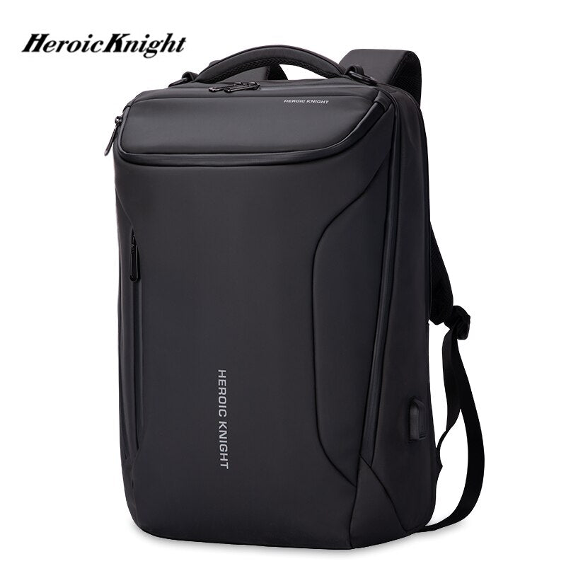 Heroic Knight Large Capacity Fashion Men Backpack Multifunctional Waterproof 15.6 Inch Laptop Bag Man USB Charging Travel Bag